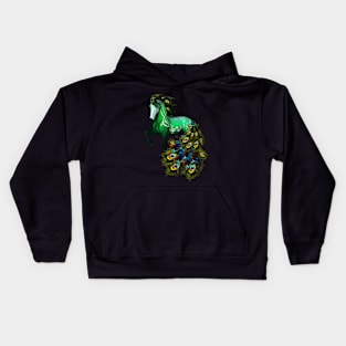 Wonderful fantasy horse with peacock feathers Kids Hoodie